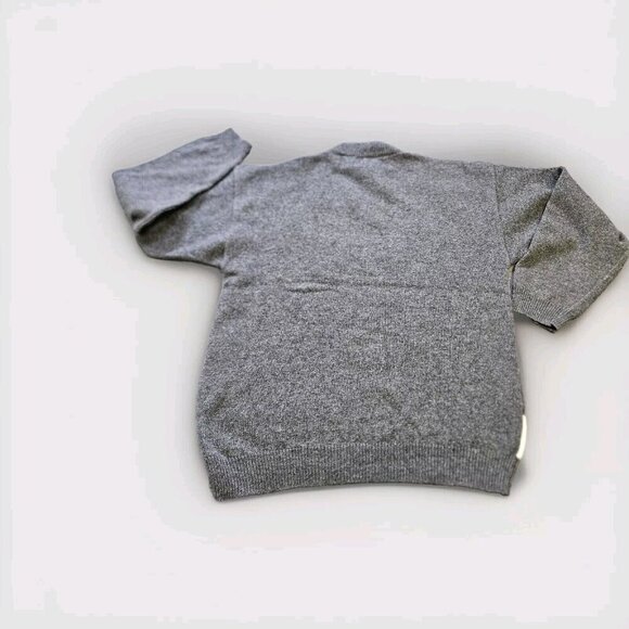 Point Sweater Women M/L Gray Floral Embroidery Italy LS Crewneck Wool Blend Boho - Picture 2 of 11